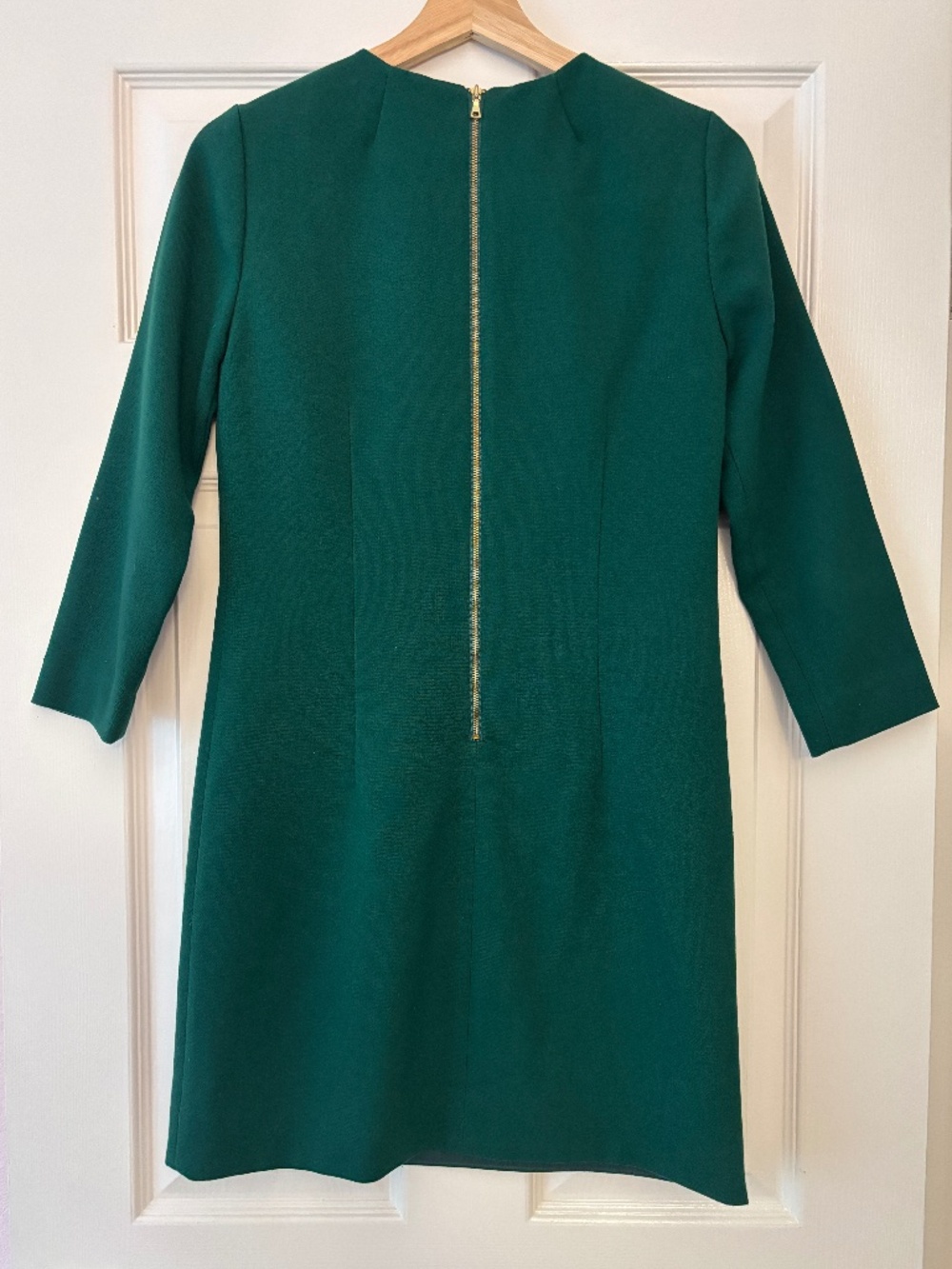 J Crew Long Sleeve Shift Dress Emerald Green Size 00 - Picture 4 of 9